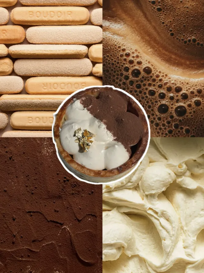 Tarte tiramisu au cacao et feuille d'or